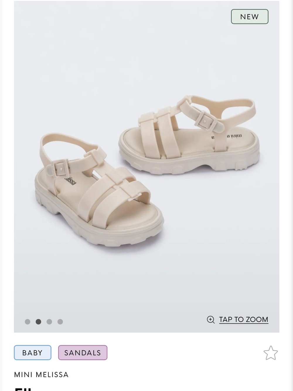 Mini Melissa Ella Cream Chunky-Strap Sandals